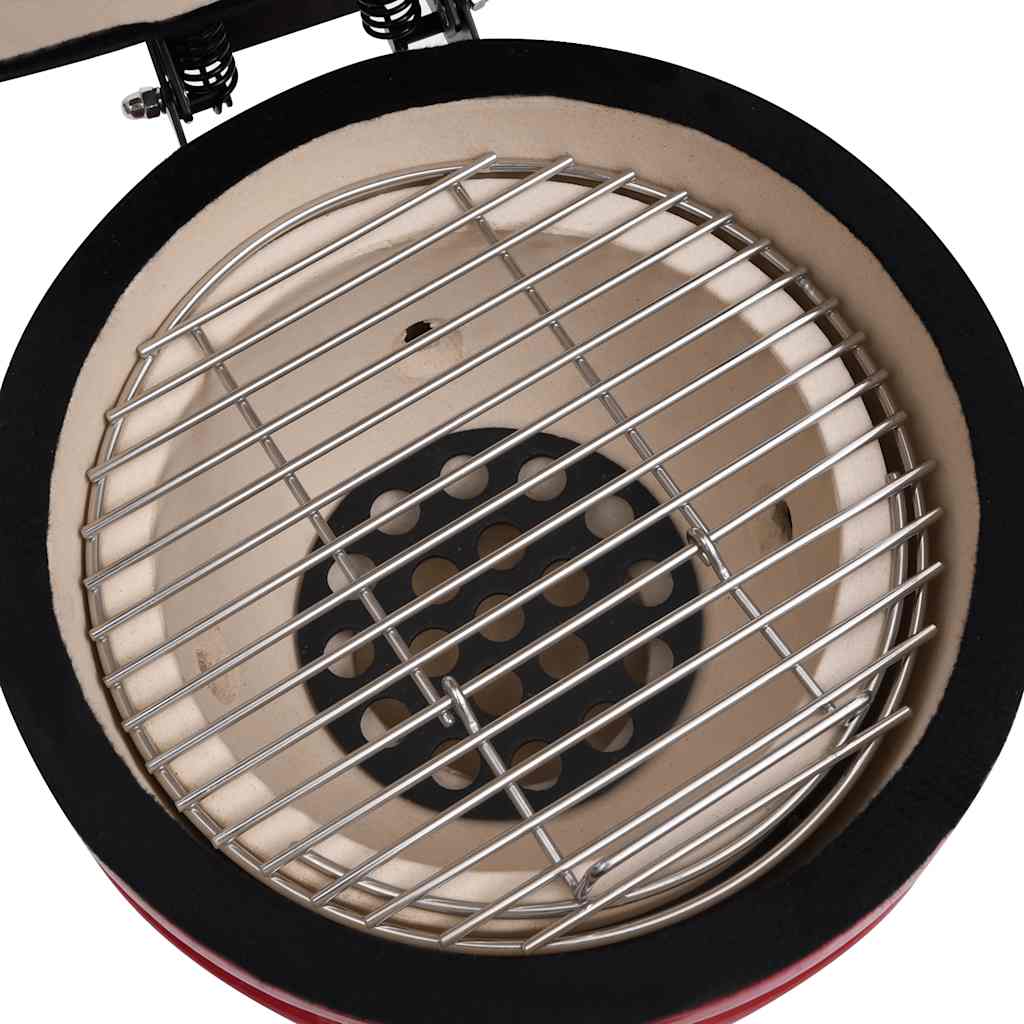 Keramikinė Kamado kepsninė-rūkykla, 56 cm, raudona spalva