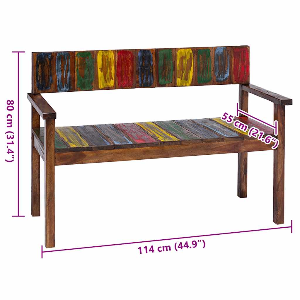Dining chairs, 4 pcs, solid reclaimed wood