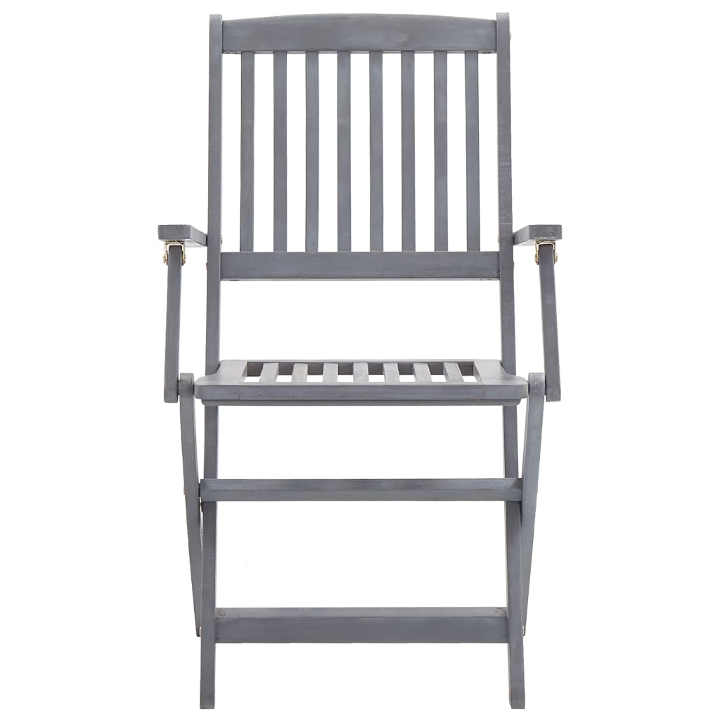 Folding outdoor chairs with cushions, 6 pcs., solid acacia wood