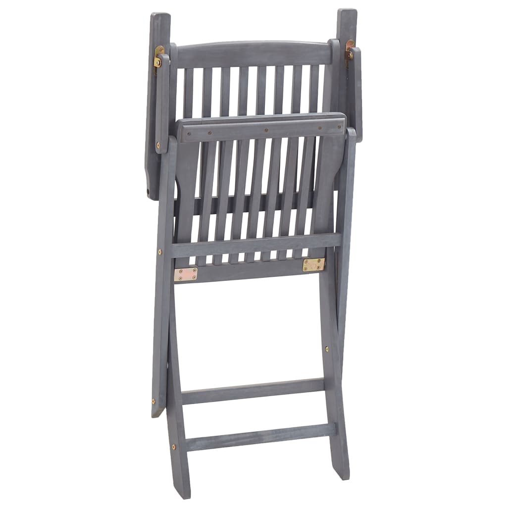 Folding outdoor chairs with cushions, 6 pcs., solid acacia wood