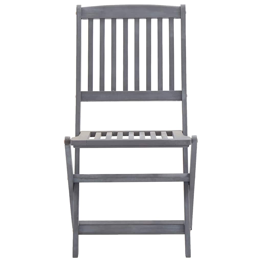 Folding outdoor chairs with cushions, 6 pcs., solid acacia wood