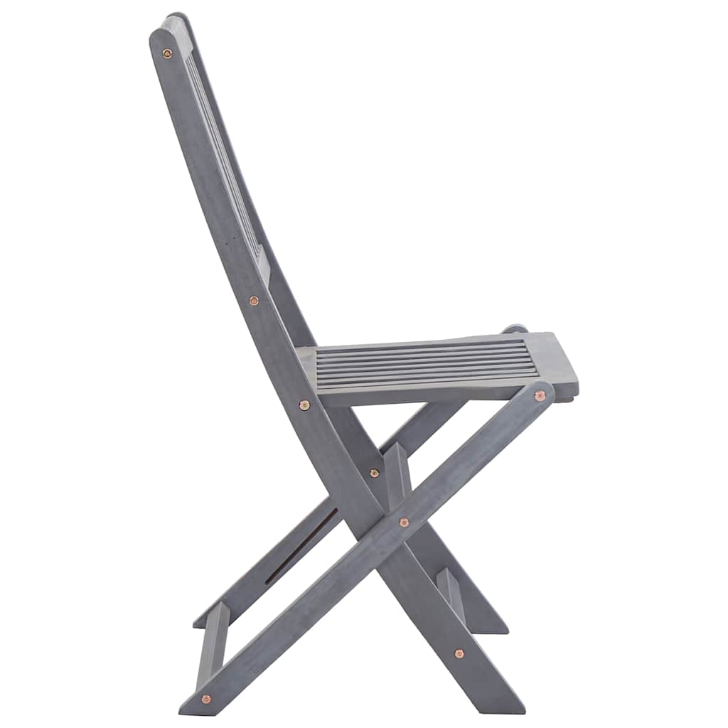 Folding outdoor chairs with cushions, 6 pcs., solid acacia wood