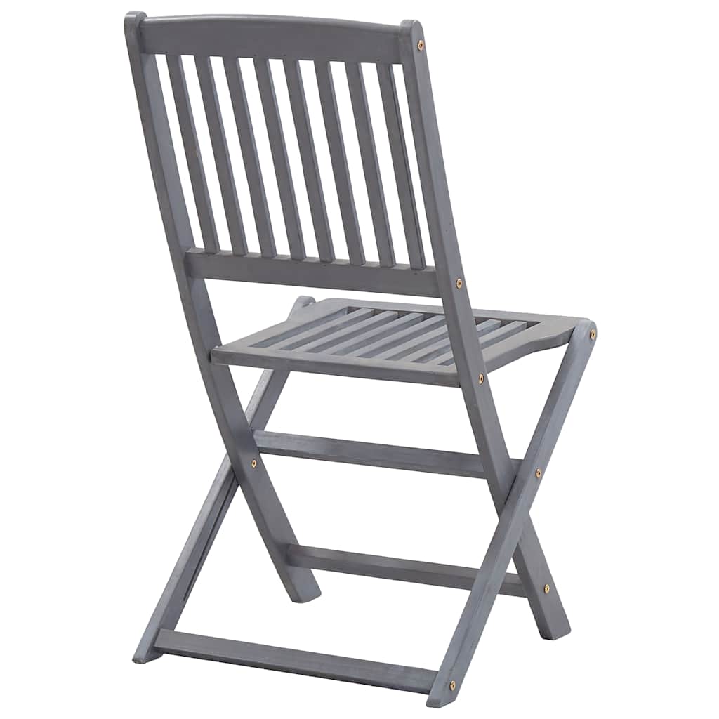 Folding outdoor chairs with cushions, 6 pcs., solid acacia wood