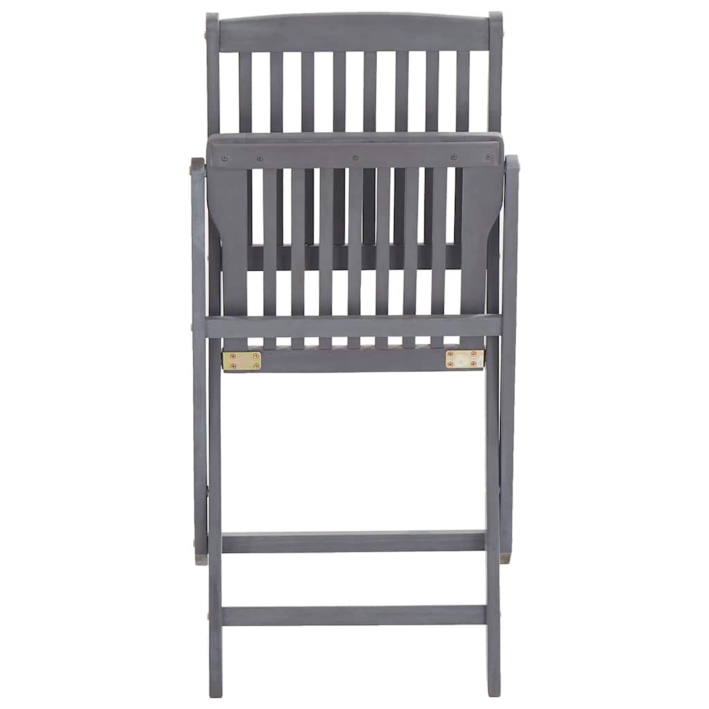 Folding outdoor chairs with cushions, 6 pcs., solid acacia wood