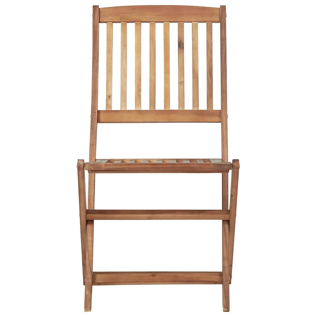 Folding Garden Chairs with Cushions, 6 pcs, Solid Acacia Wood