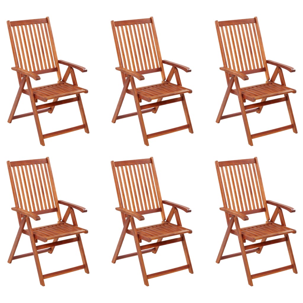 Folding Garden Chairs, 6 pcs., Solid Acacia Wood