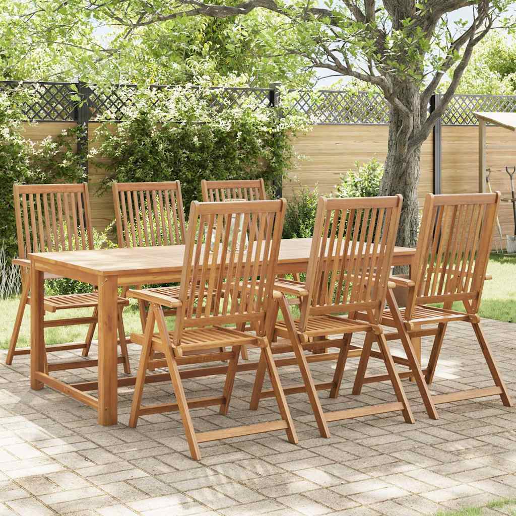 Folding Garden Chairs, 6 pcs., Solid Acacia Wood