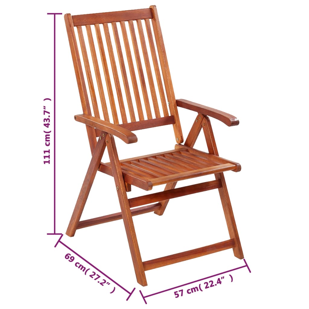 Folding Garden Chairs, 6 pcs., Solid Acacia Wood