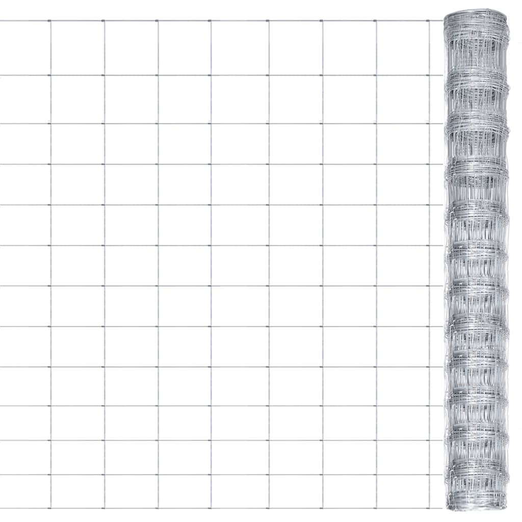 Garden fence, silver, 50x1.25m, galvanised steel