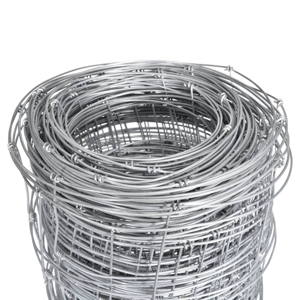 Garden fence, silver, 50x1.25m, galvanised steel