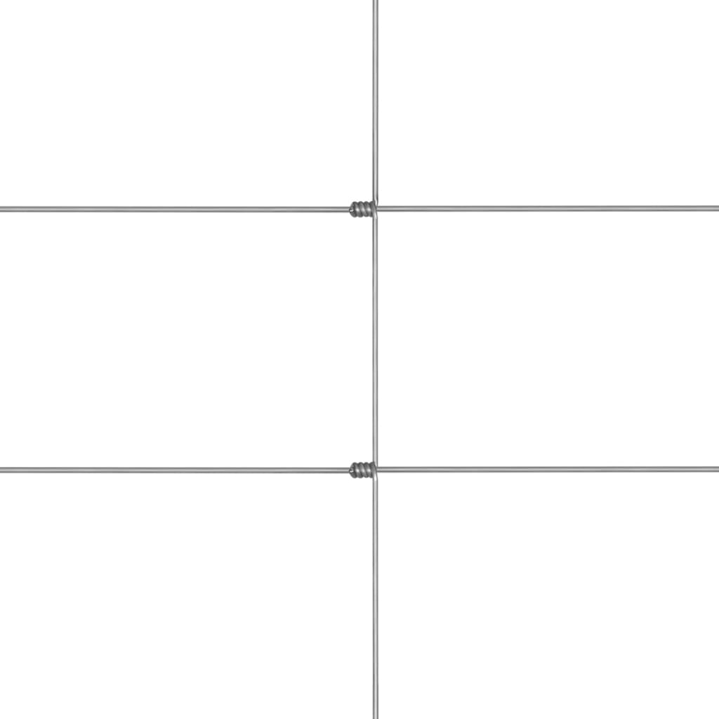 Garden fence, silver, 50x1.25m, galvanised steel