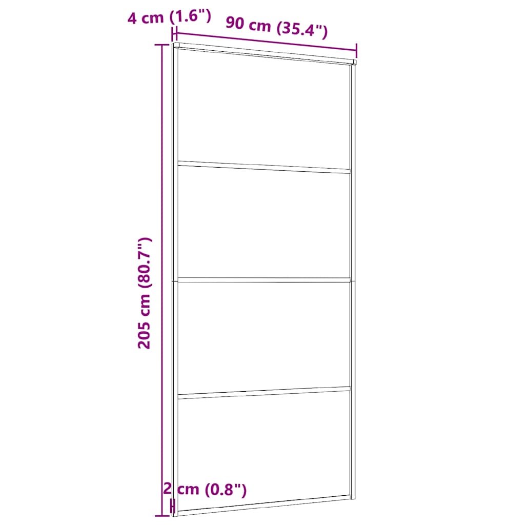 Stumdomos durys, juodos, 90x205cm, aliuminis ir ESG stiklas
