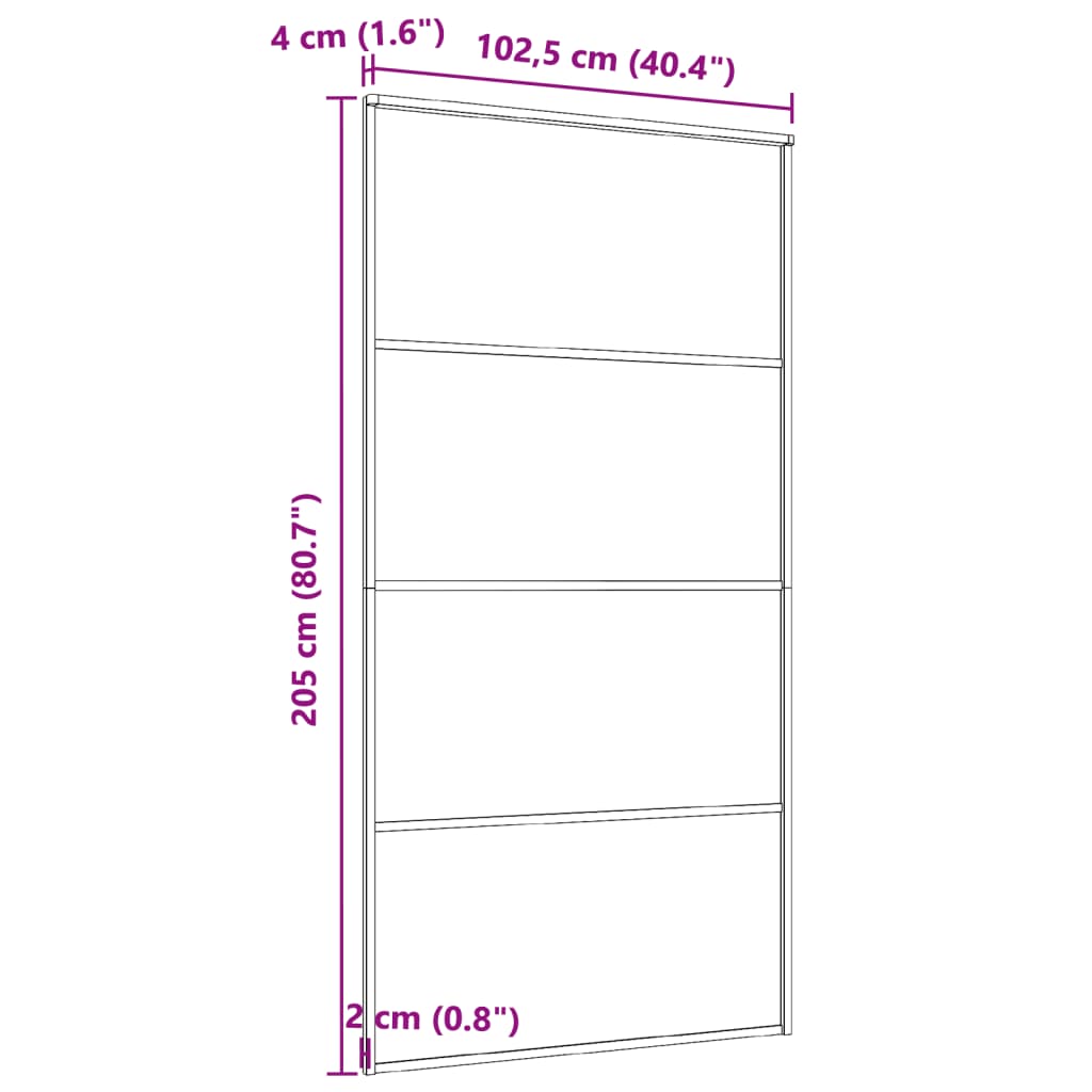 Bīdāmās durvis, melnas, 102,5x205cm, alumīnijs un ESG stikls