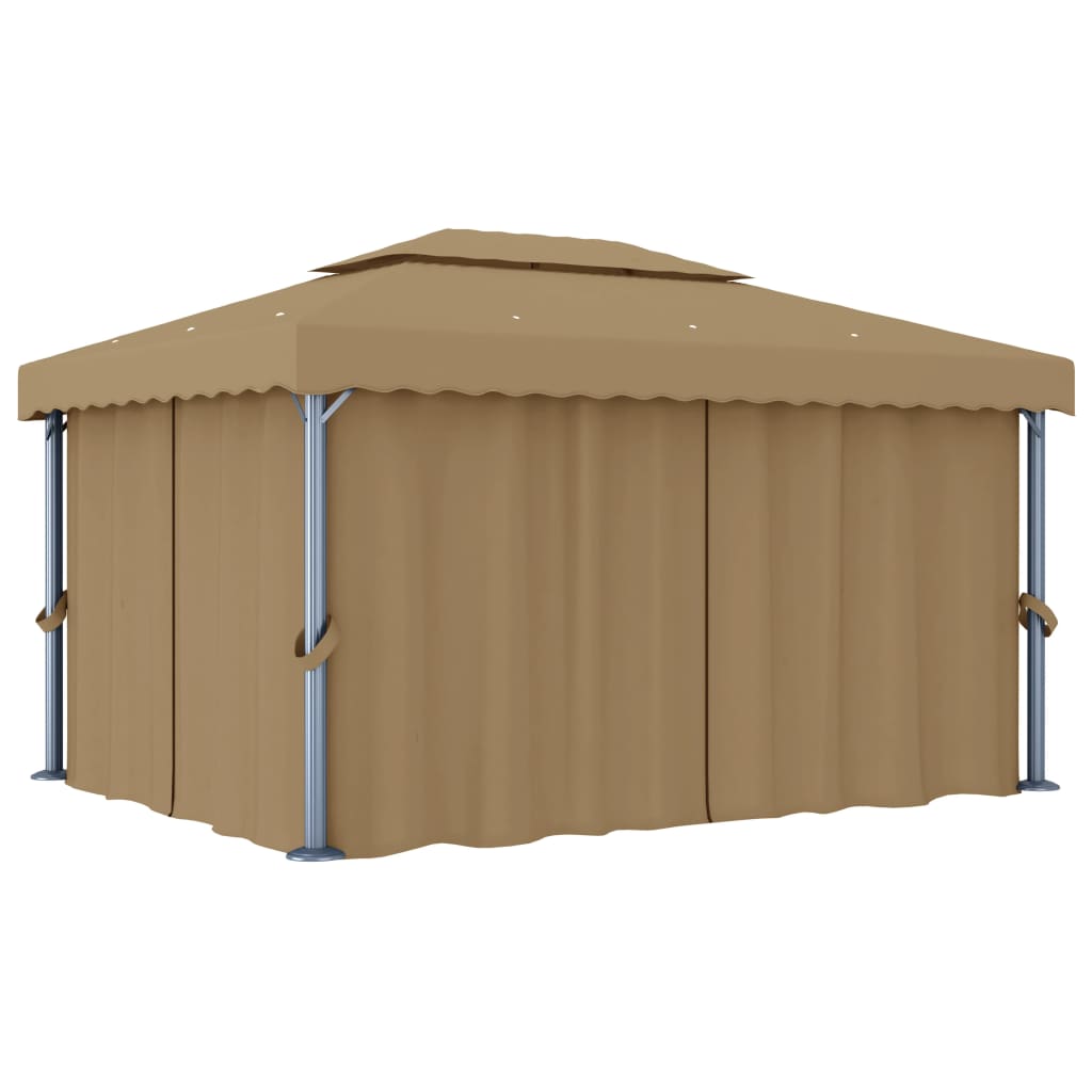 Pavėsinė su užuolaidomis ALCOTT, taupe, 4x3m
