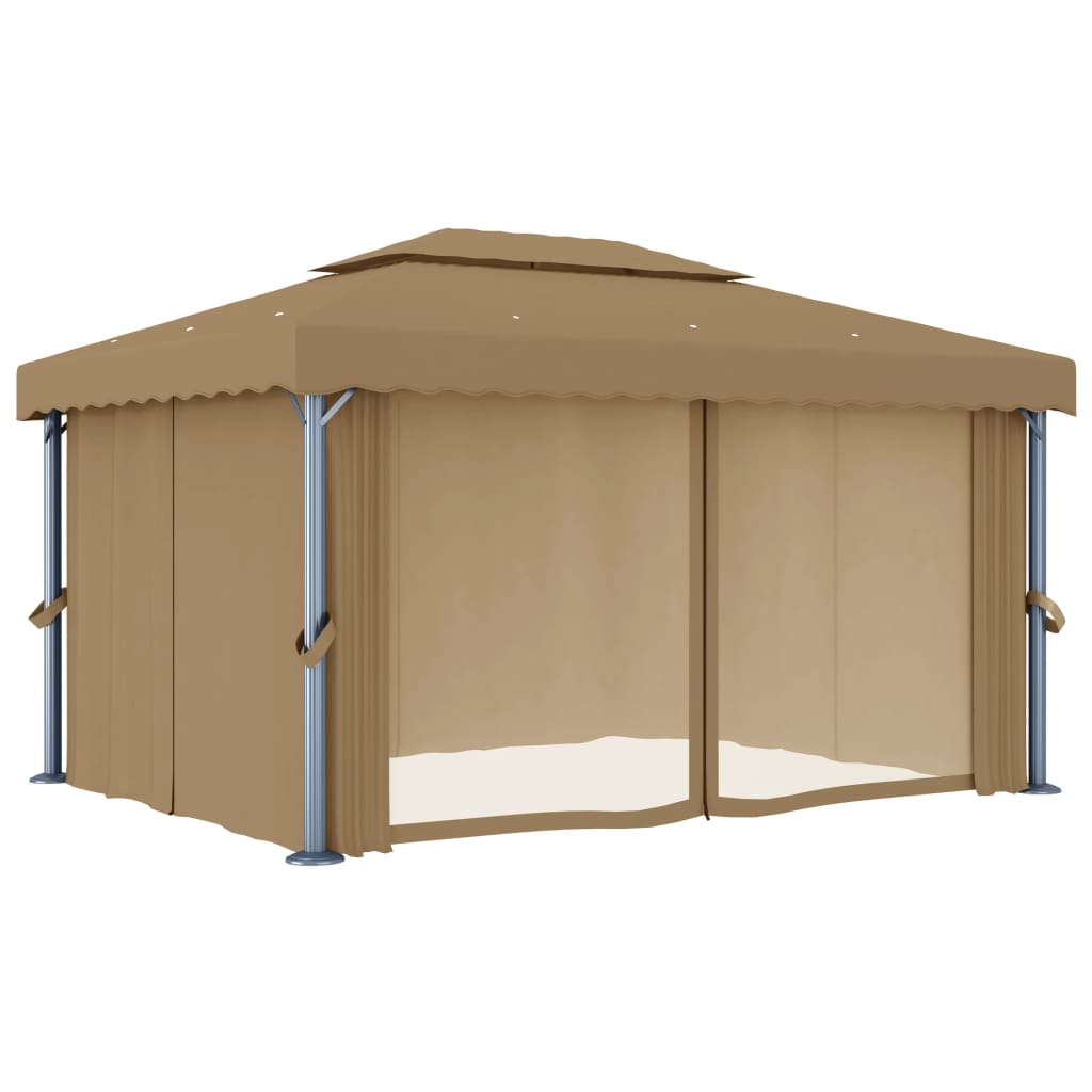 Pavėsinė su užuolaidomis ALCOTT, taupe, 4x3m