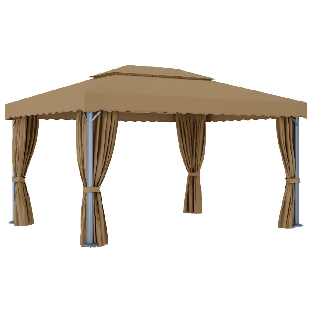 Pavėsinė su užuolaidomis ALCOTT, taupe, 4x3m
