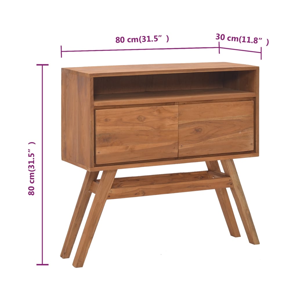 Konsolinis staliukas, 80x30x80cm, tikmedžio medienos masyvas