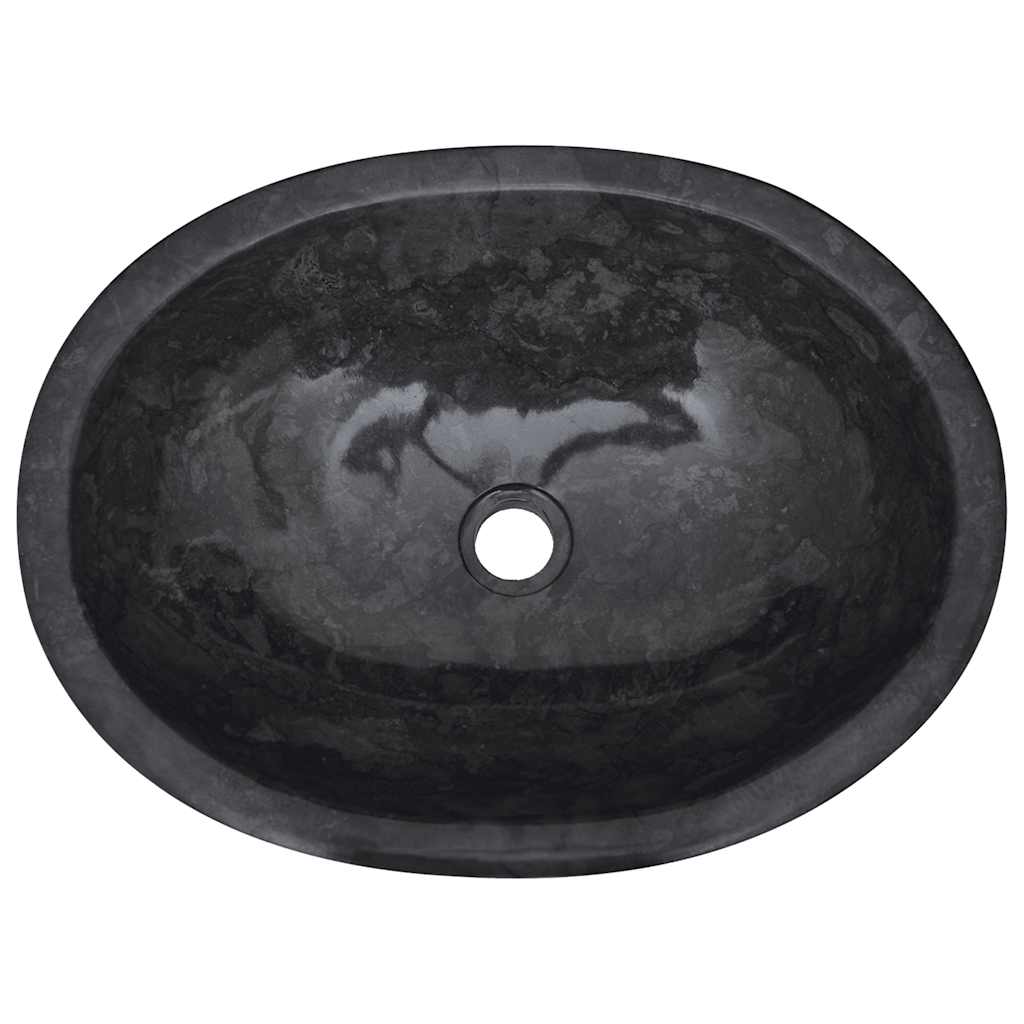 Basin, black, 53x40x15cm, marble