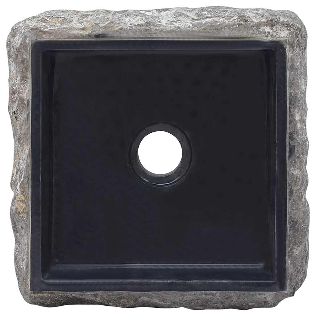 Praustuvas, juodos spalvos, 30x30x13cm, marmuras