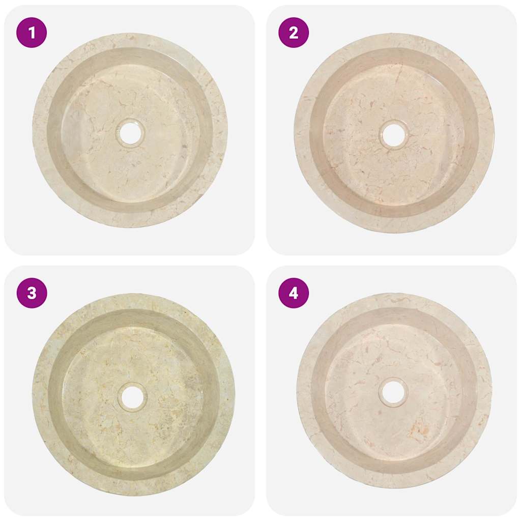 Sink, cream, diameter 40x15cm, marble