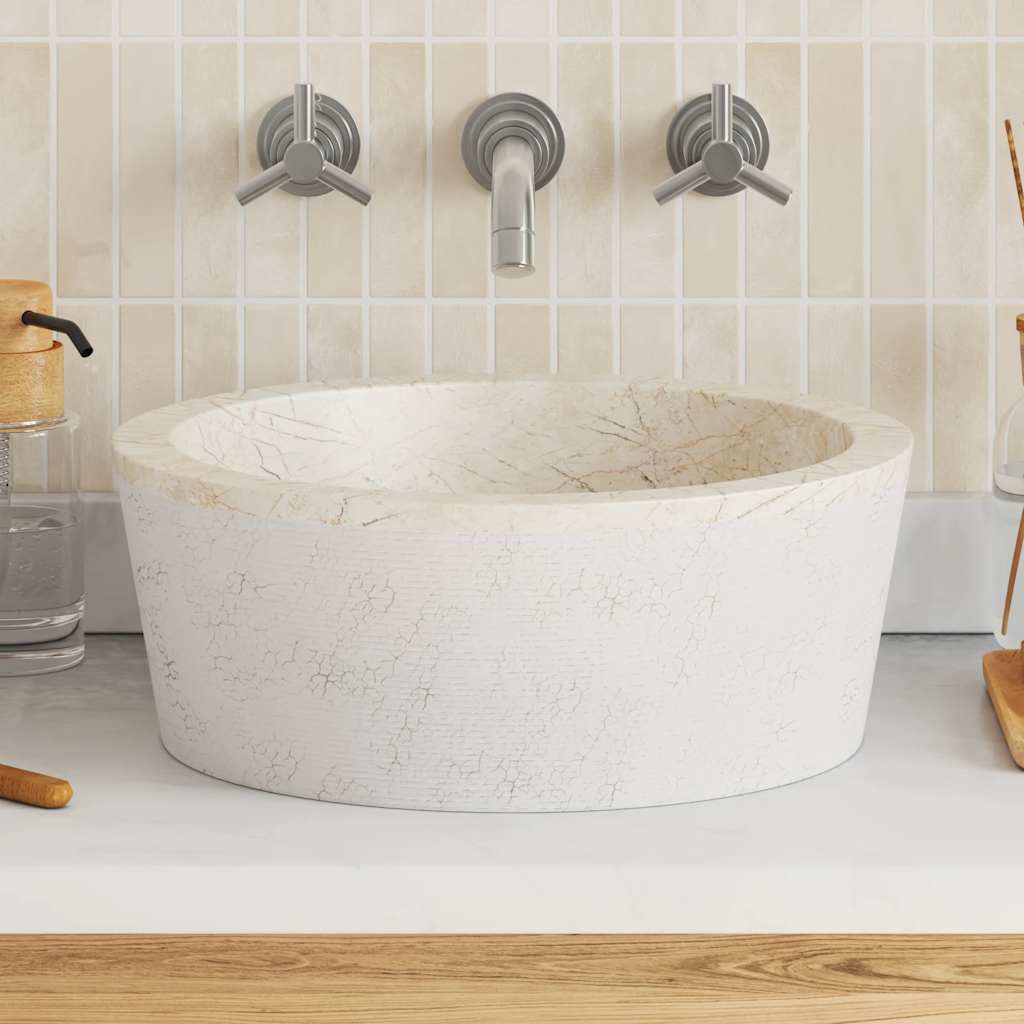 Sink, cream, diameter 40x15cm, marble