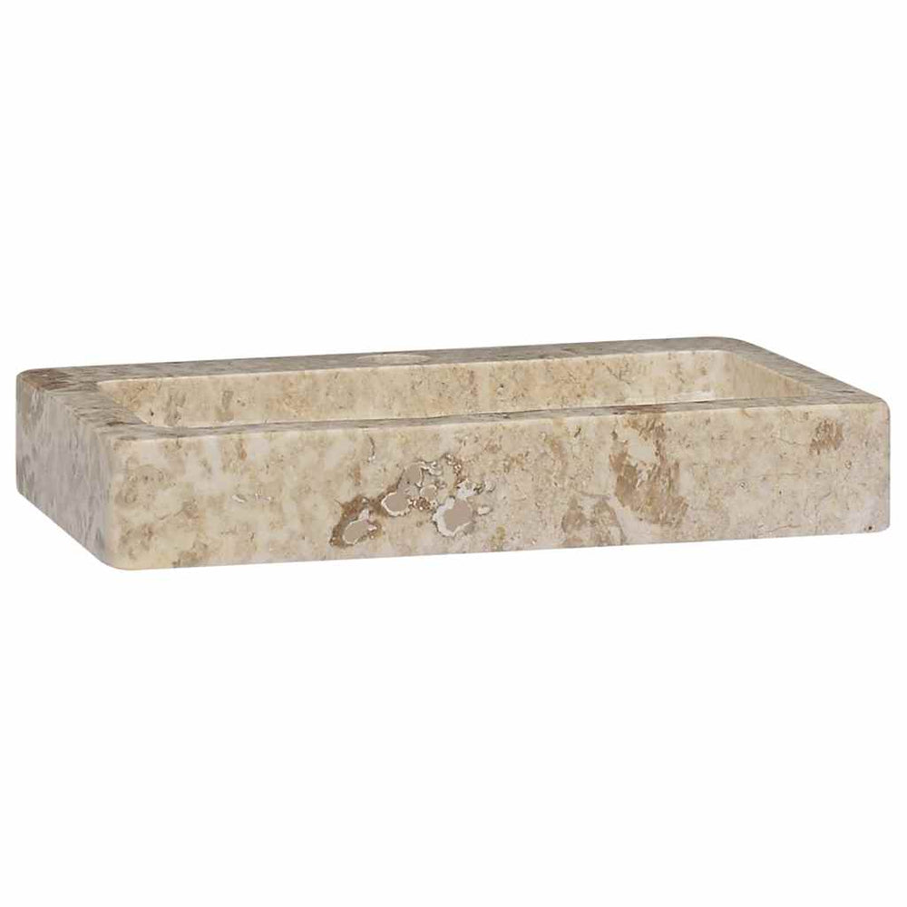Sieninis praustuvas, kreminis, 38x24x6,5cm, marmuras