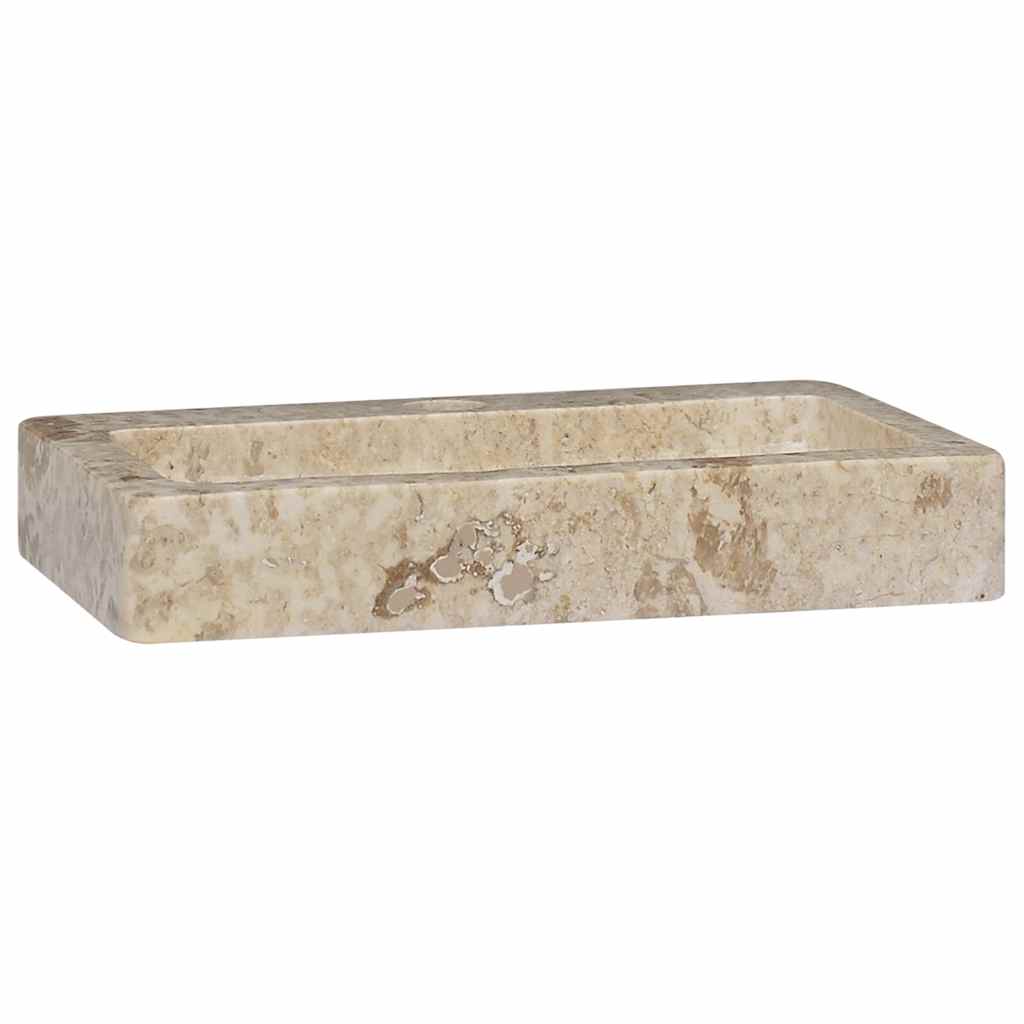 Sieninis praustuvas, kreminis, 38x24x6,5cm, marmuras