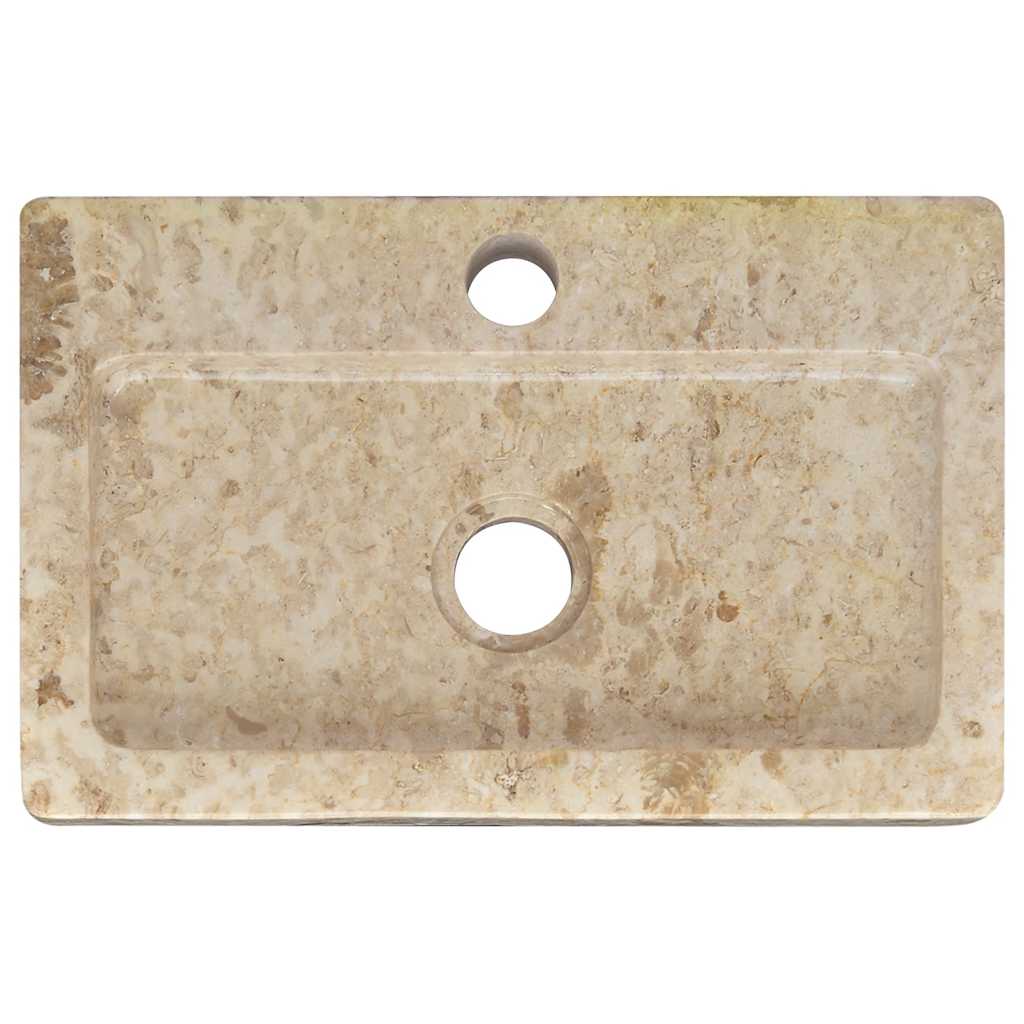 Sieninis praustuvas, kreminis, 38x24x6,5cm, marmuras