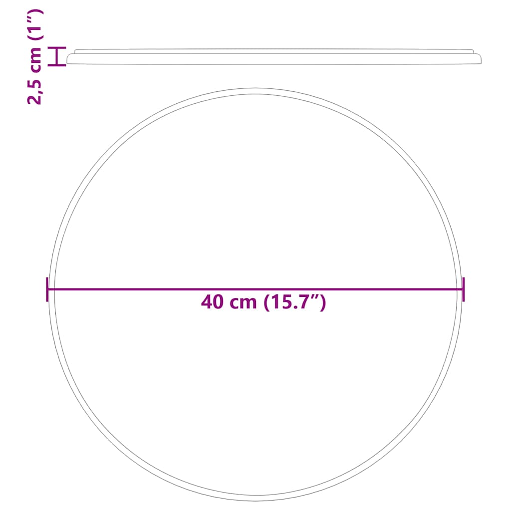 Virsma, melna, diametrs 40x2,5 cm, marmors
