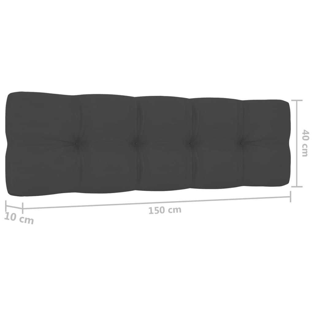 Dārza sols ar antracīta krāsas spilveniem, 179 cm, priede