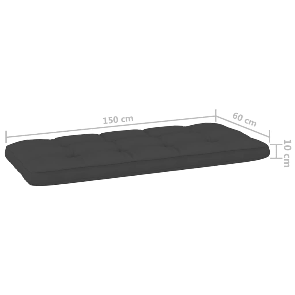 Dārza sols ar antracīta krāsas spilveniem, 179 cm, priede