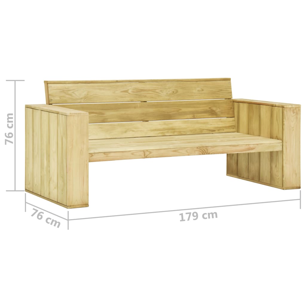 Dārza sols ar pelēkiem spilveniem, 179cm, priede
