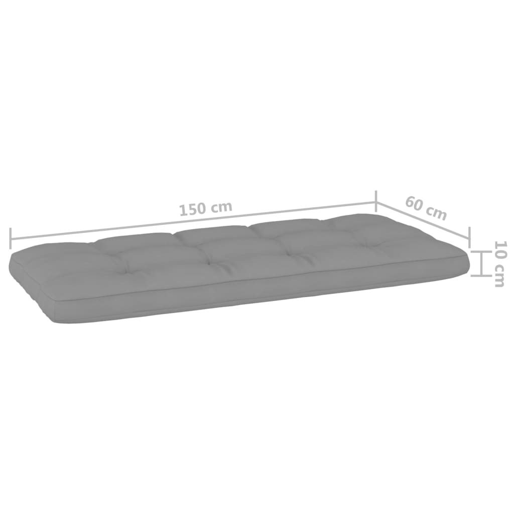 Dārza sols ar pelēkiem spilveniem, 179cm, priede