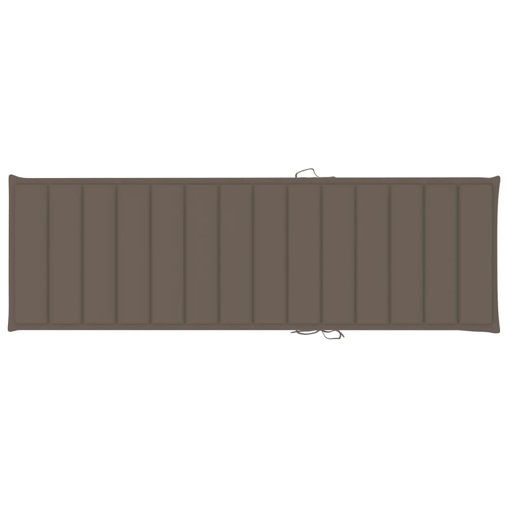 Sun lounger with a taupe mattress, impregnated pine