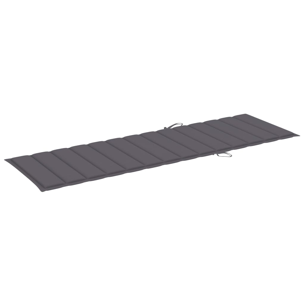 Garden sun lounger with table and mattress, impregnated pine