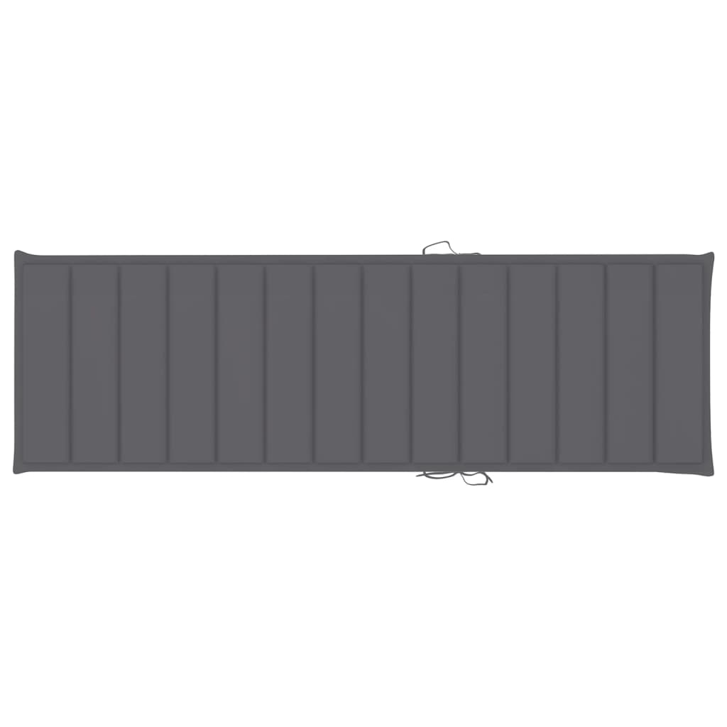 Garden sun lounger with table and mattress, impregnated pine