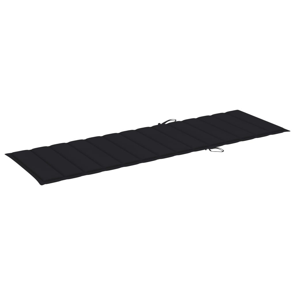 Garden sun lounger with table and mattress, impregnated pine
