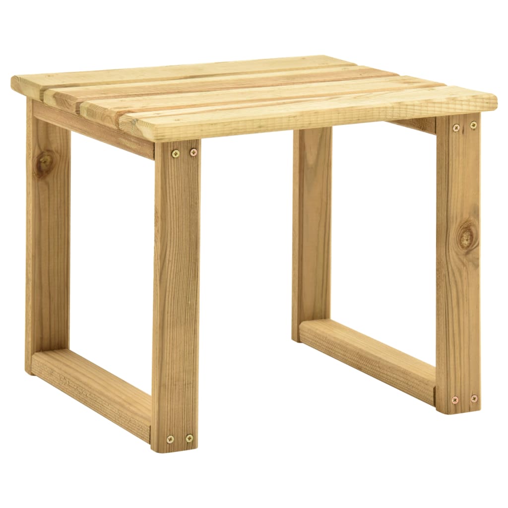 Garden sun lounger with table and mattress, impregnated pine