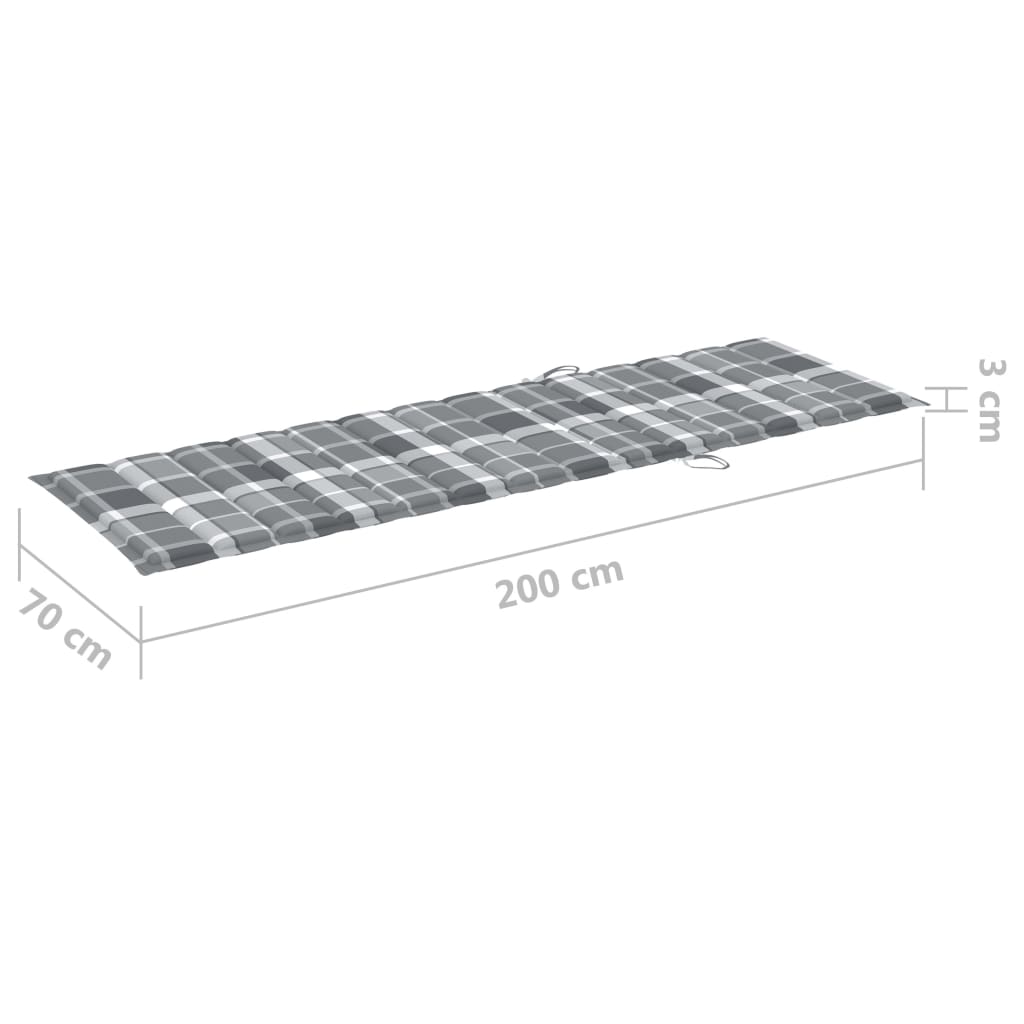 Garden sun lounger with table and mattress, impregnated pine