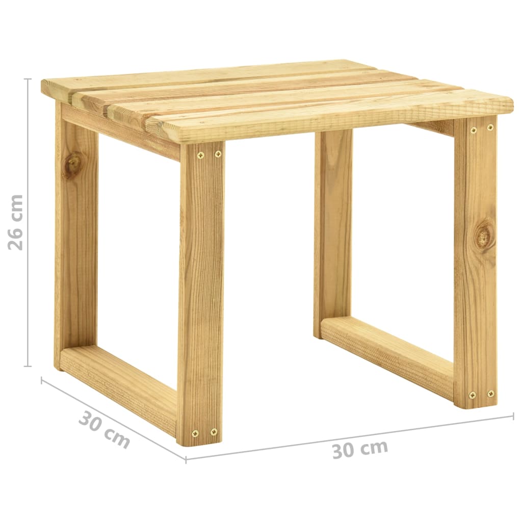 Garden sun lounger with table and mattress, impregnated pine