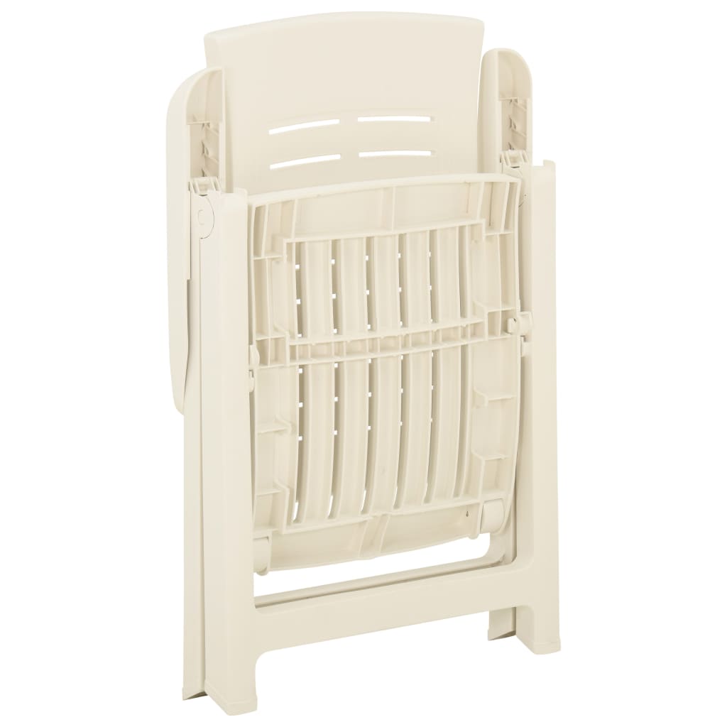 Reclining Garden Chairs, 2 pcs., White, Plastic