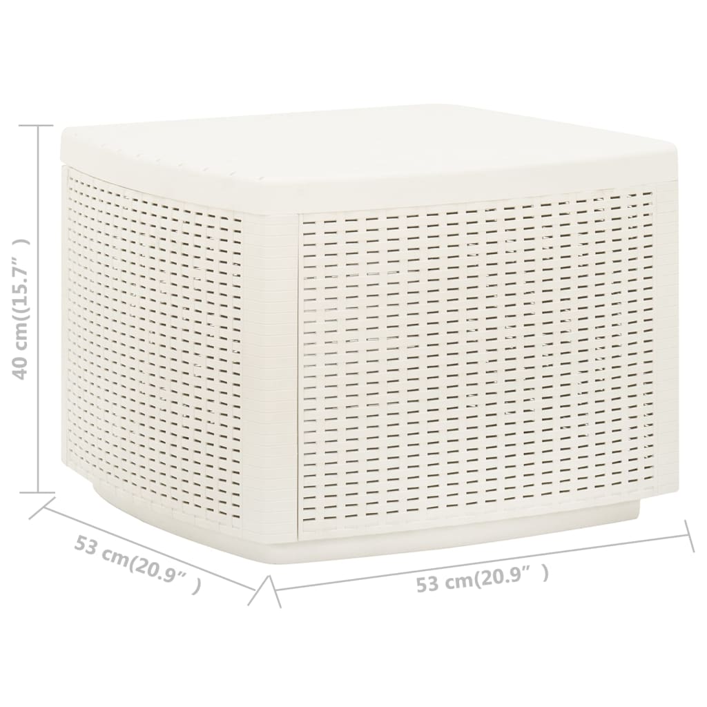Garden table, white, 53x53x40cm, plastic