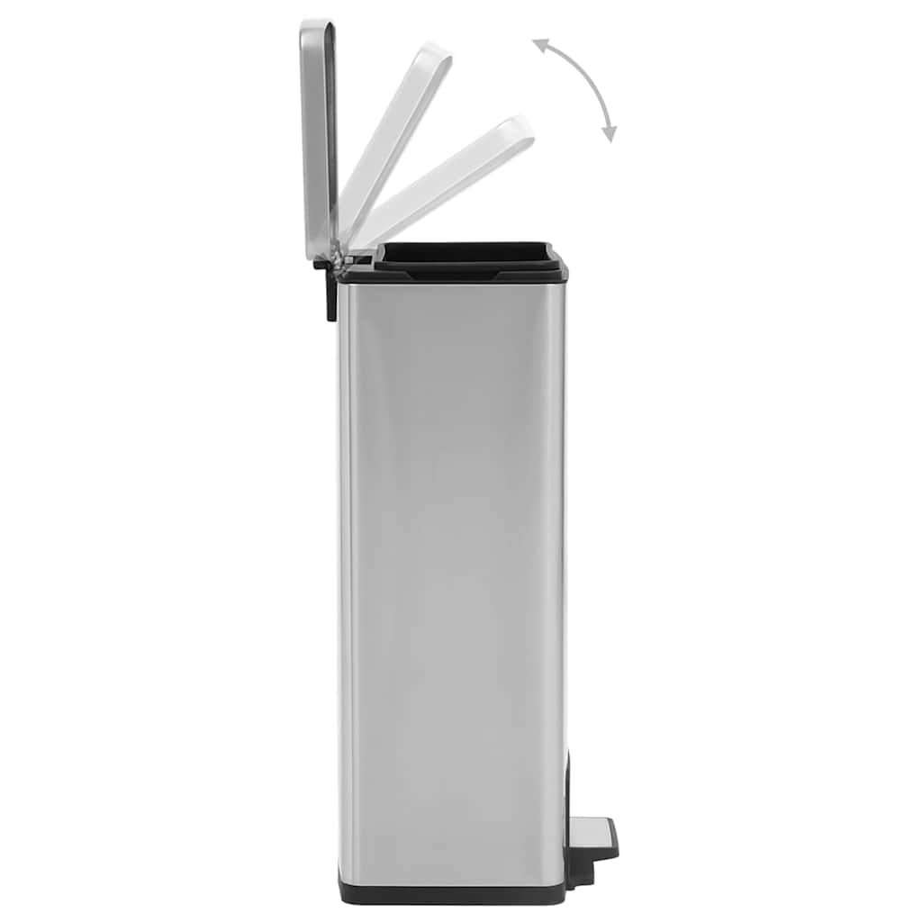 Pedāļu miskaste, sudraba, nerūsējošais tērauds, 30l