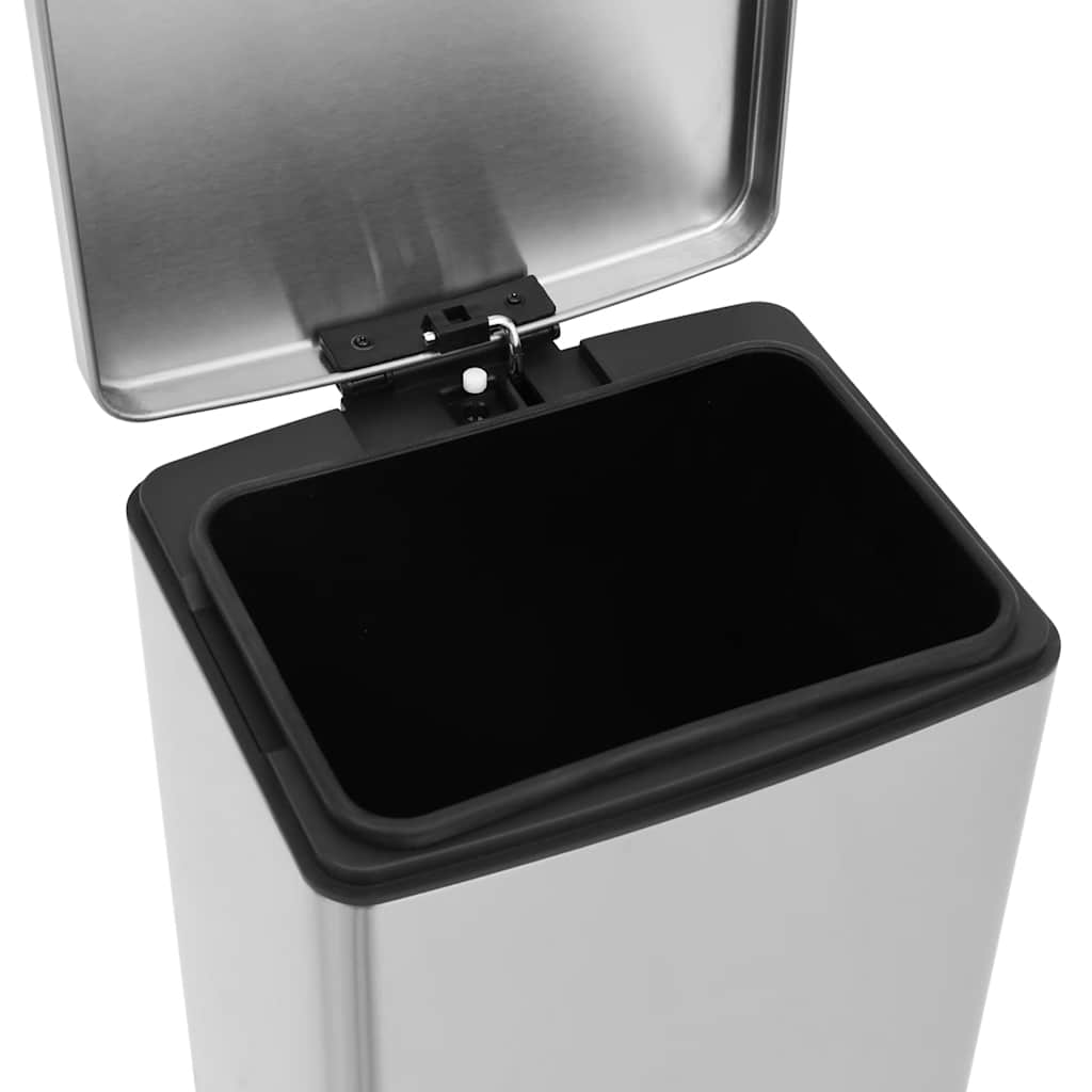 Pedāļu miskaste, sudraba, nerūsējošais tērauds, 30l