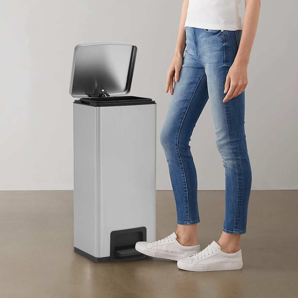 Pedāļu miskaste, sudraba, nerūsējošais tērauds, 30l