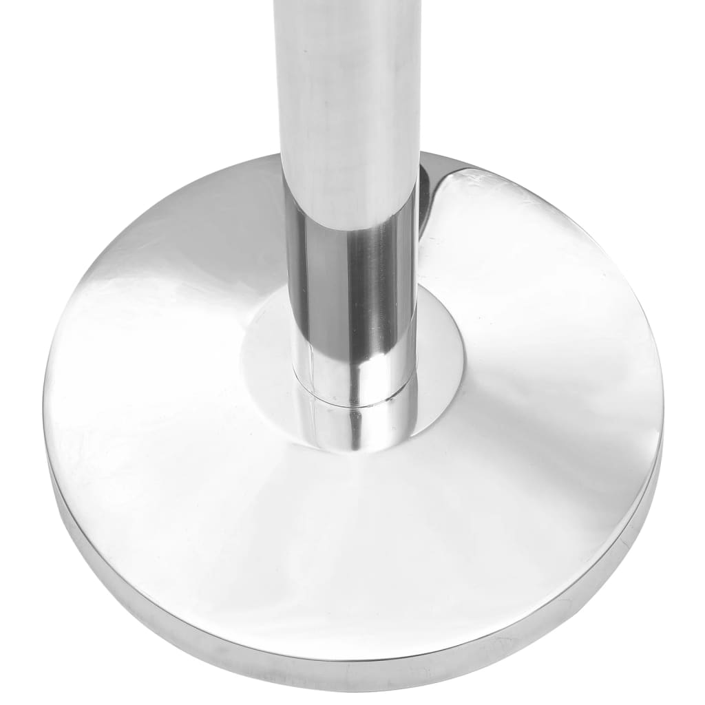 Stanchions with retractable belts, 4 pcs., silver, stainless steel