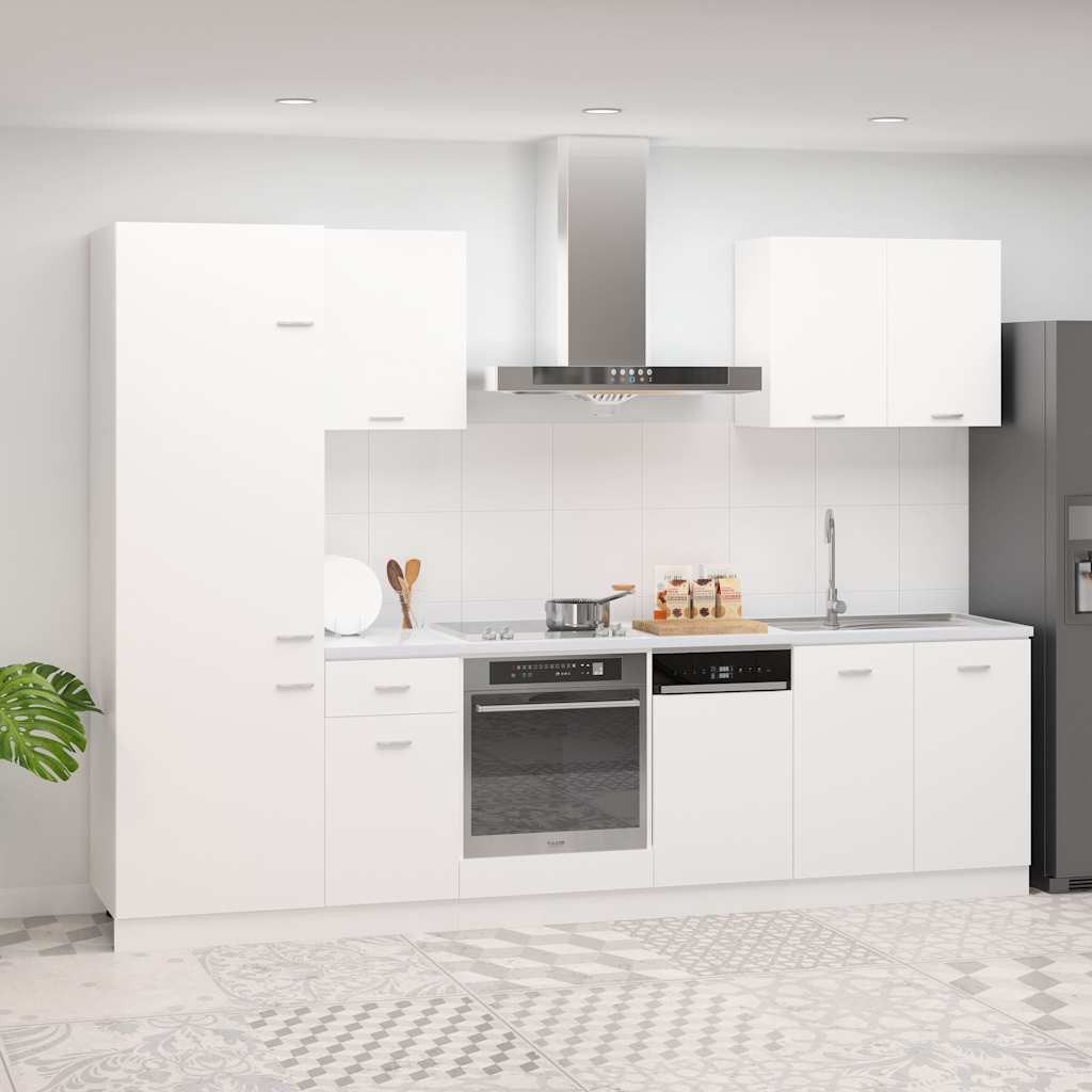 Kitchen cabinet set, Lyon, 7-piece, white, MDF