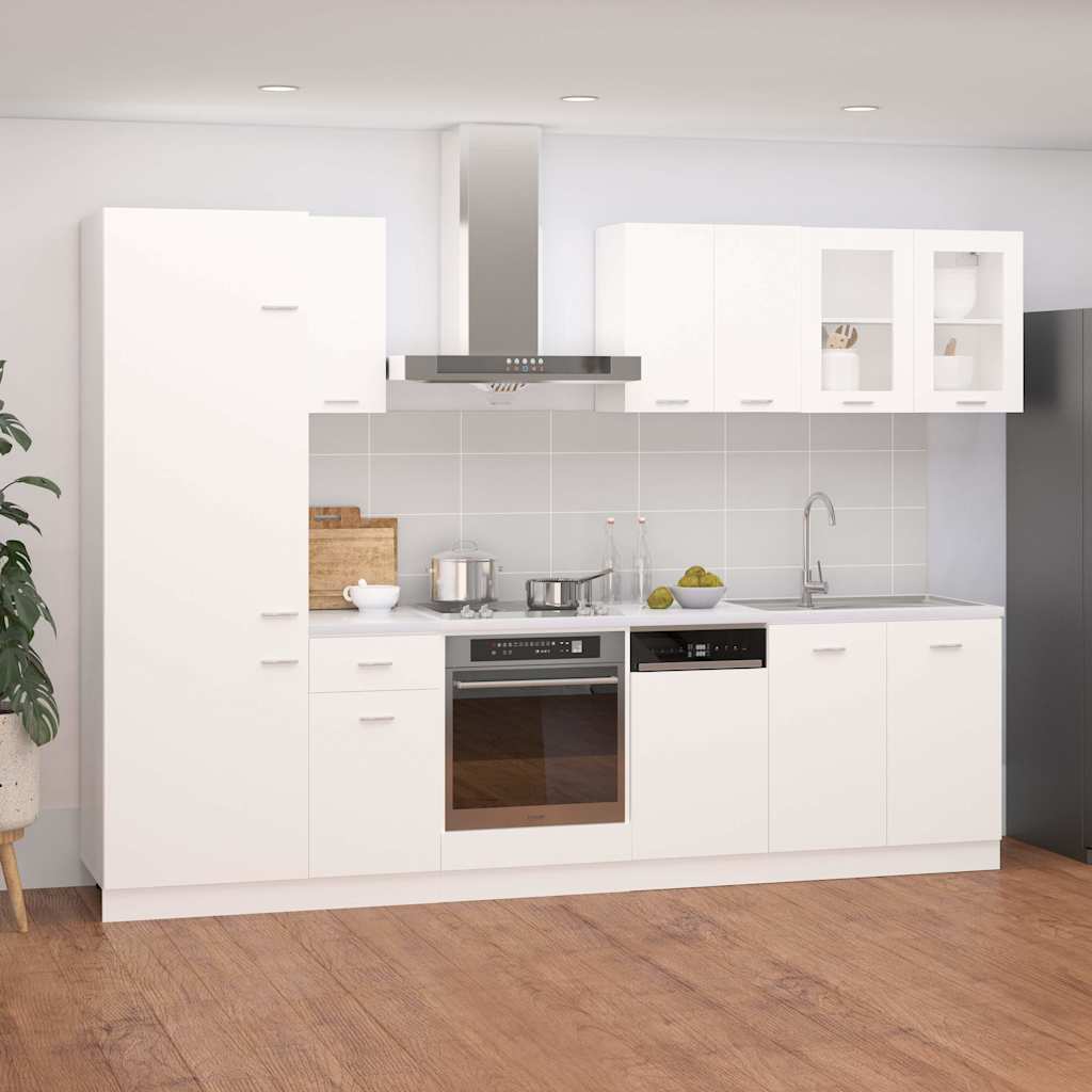 Virtuvės spintelių komplektas, Lyon, 8d., baltos spalvos