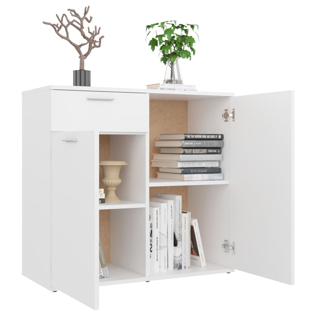 Sideboard, white, 80x36x75cm, chipboard