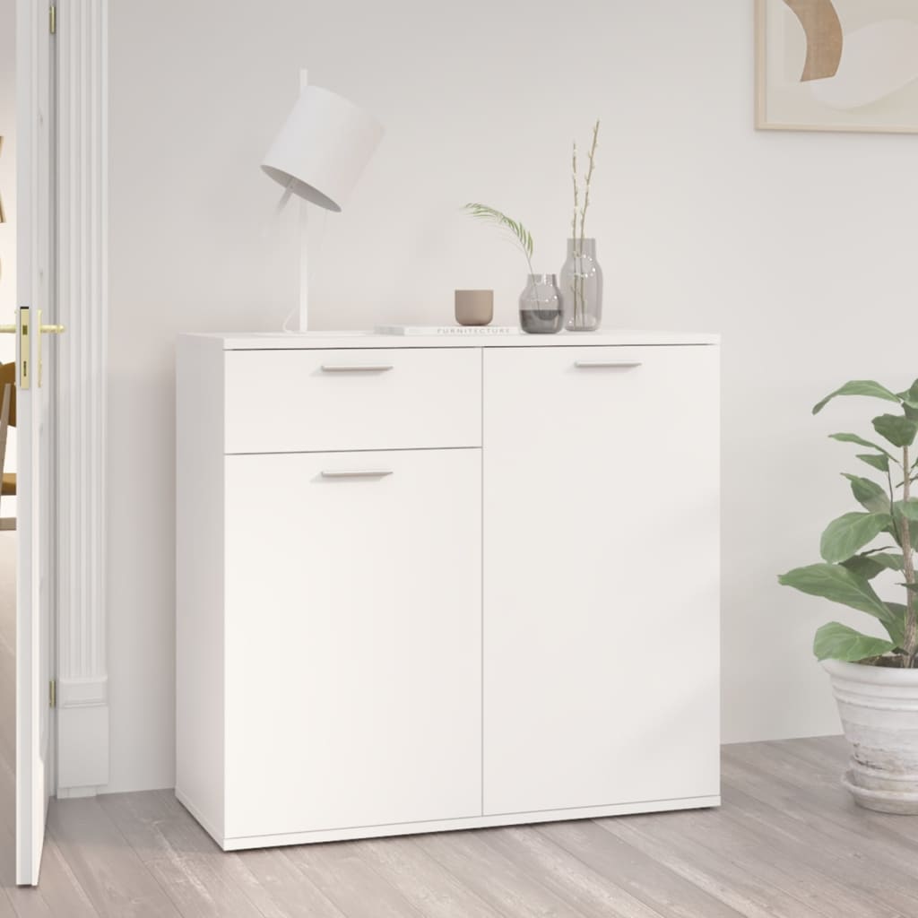 Sideboard, white, 80x36x75cm, chipboard